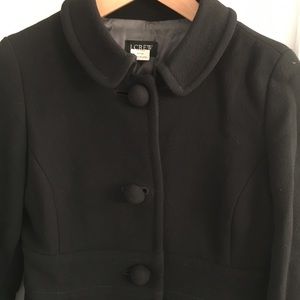 Black J Crew Double Cloth Coat with Bell Sleeves 2